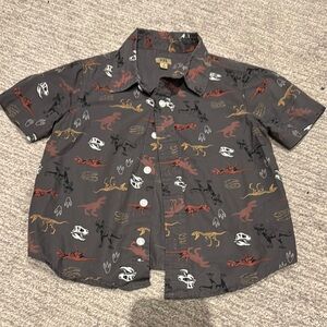 Kids Dinosaur Print Shirt - Gray